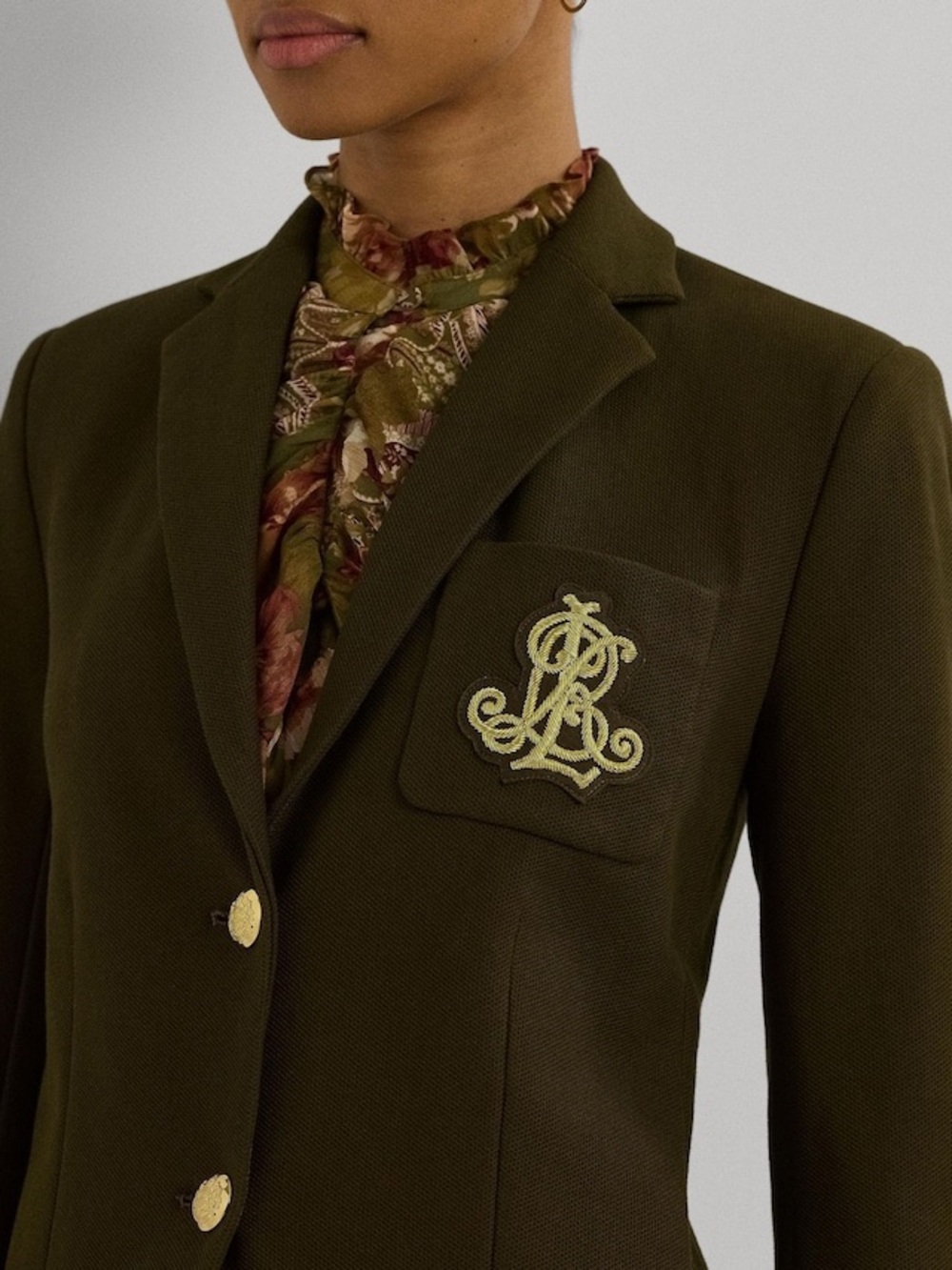 ♥️♥️♥️ Lauren Ralph Lauren Bullion Jacquard Blazer in Green size M - Picture 4 of 10